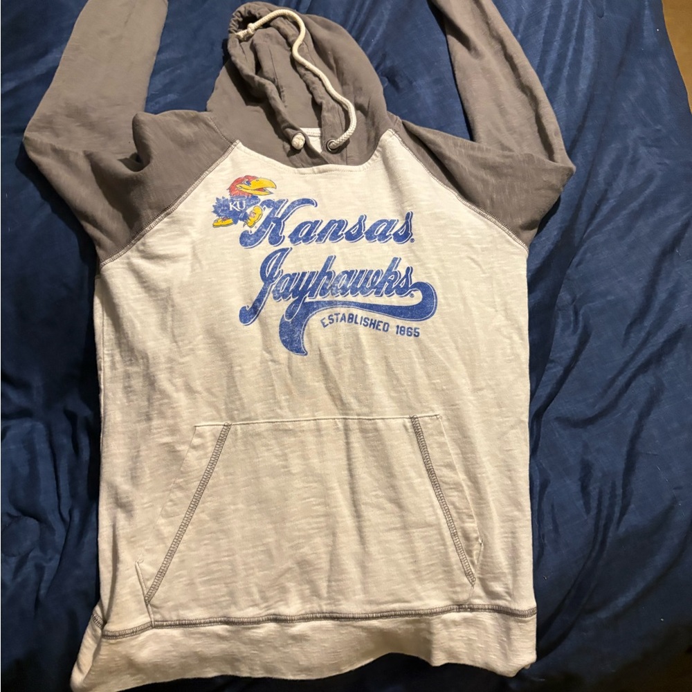 Kansas Jayhawks Gray Hoodie Sweater
